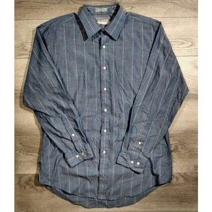 Via Europa Long Sleeve Fitted Casual Button Up Shirt Mens 16 1/2 32-33 Striped